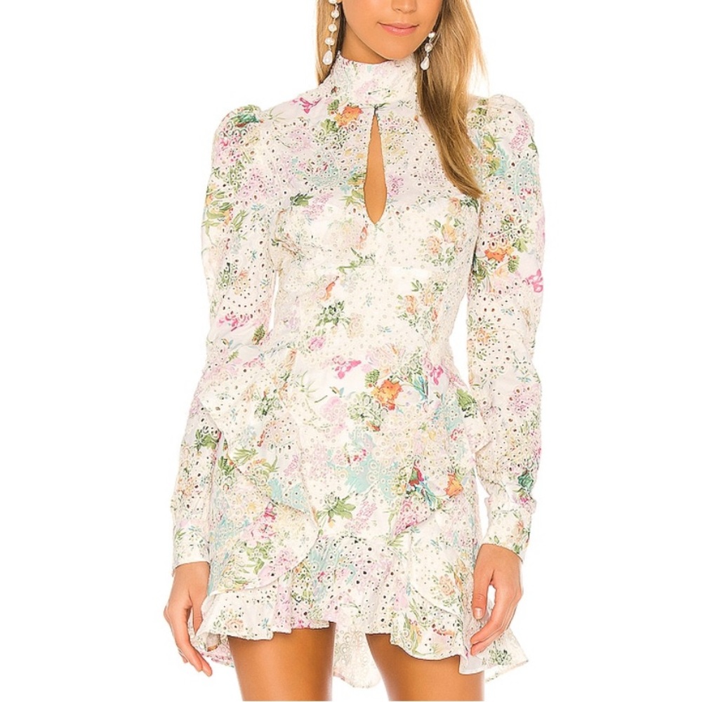 Nookie Darling long sleeve mini dress in floral
